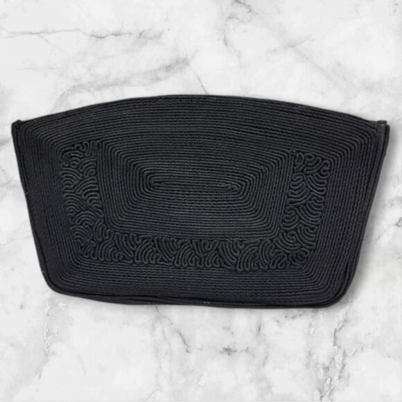 Corde Handbags - MCM Vintage Genuine Corde Clutch Black Evening Bag Purse